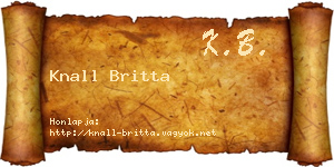 Knall Britta névjegykártya